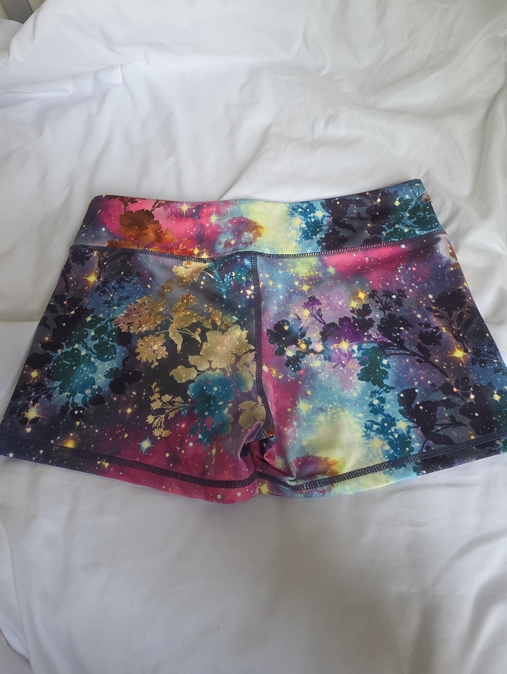 Galaxy Floral Performance Women’s Athletic Shorts Unbranded - Picture 5 of 7